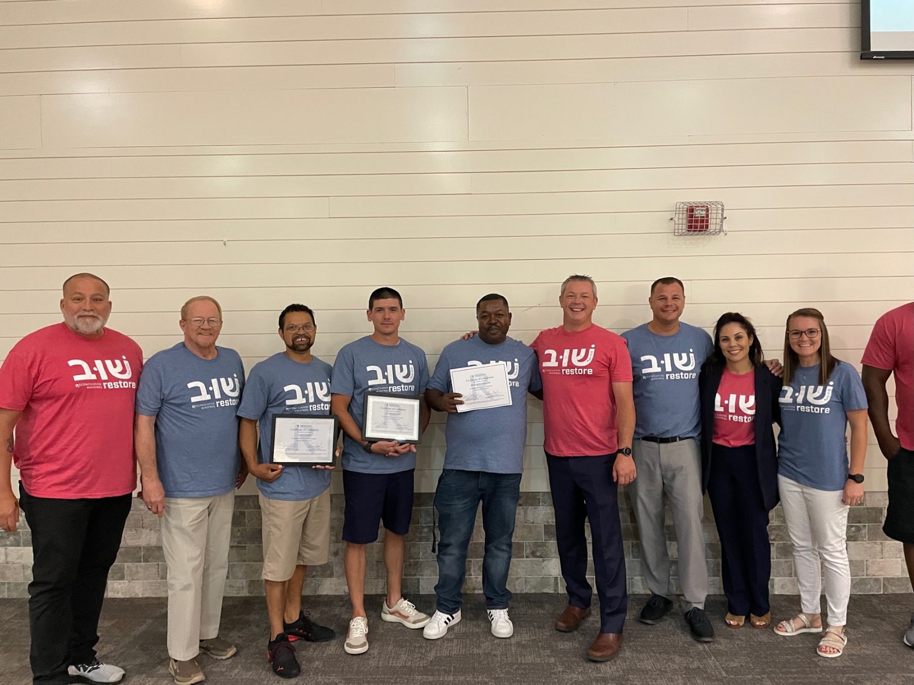 Men from the program on a graduation trip